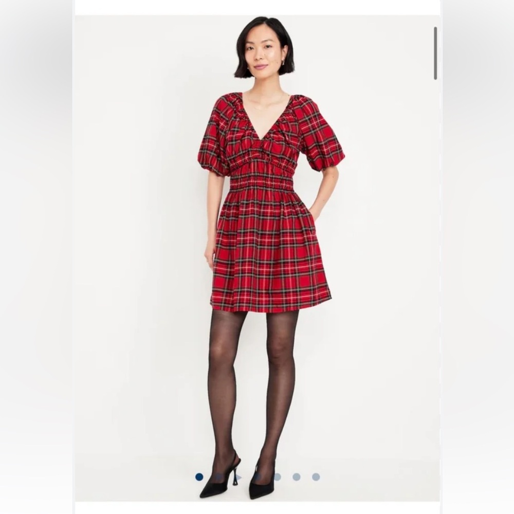 Waist Defined Tartan Mini Dress